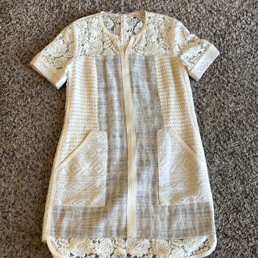 Rebecca Taylor Lace‎ Shifts 
Slit Neck Short Sleeve Mini Patchwork Dress Size 8 - Picture 2 of 15